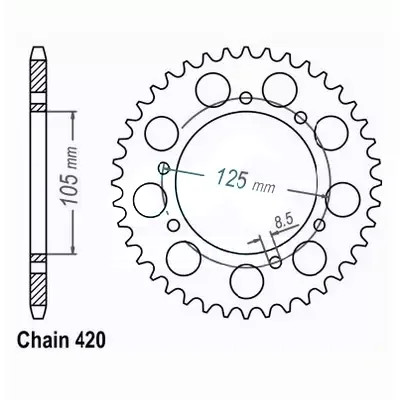 Hátsó lánckerék, DID + SUNSTAR, DERBI, SENDA, YAMAHA, APRILIA, régi típusú