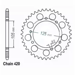   Meghajtó lánckerék, régi típusú lánc, JT, Yamaha, Aprilia, D.I,D