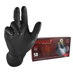 Nitril kesztyű, P2R, fekete, M, 50 db