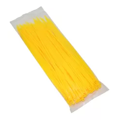   Kábelkötegelő, P2R, nylon, 3,6x250mm, sárga fluo készlet