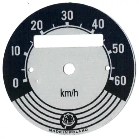 Sebességmérő számlap, ROMET KOMAR 232, 60KM/H, 2. típus PL