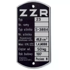 Adattábla, ROMET KOMAR 2328 (S-38B4 ENGINE) PL