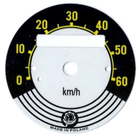 Sebességmérő számlap, ROMET KOMAR 232, 60KM/H, LOGO POLIK PL