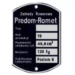 Adattábla, ROMET PREDOM PEGAZ 750 PL