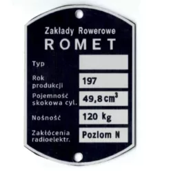 Adattábla, ROMET KOMAR SPORT 2361 PL