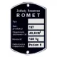 Adattábla, ROMET KOMAR 50 TS-1 2362 PL