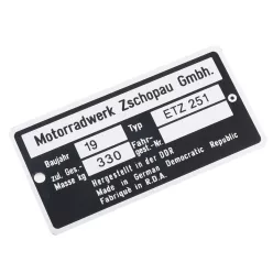 Adattábla, MZ ETZ 251 PL