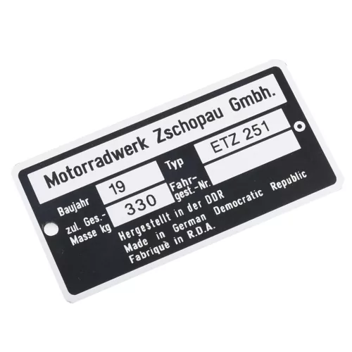 Adattábla, MZ ETZ 251 PL