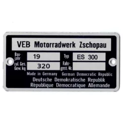 Adattábla, MZ ES 300 PL