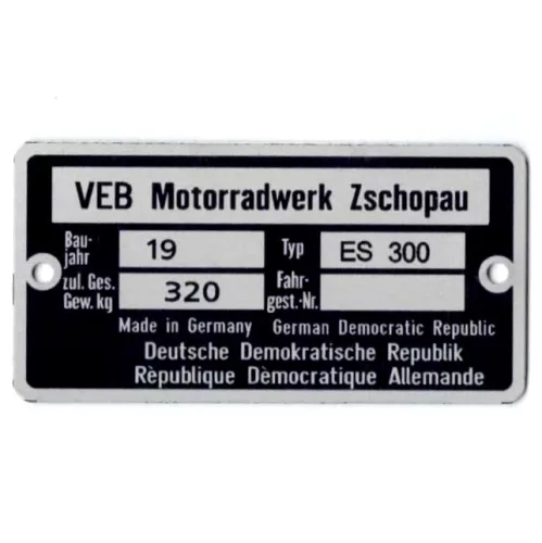 Adattábla, MZ ES 300 PL