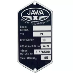Adattábla, JAWA 50 TYPE 21 PL