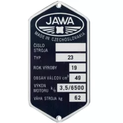 Adattábla, JAWA 50 TYPE 23 PL