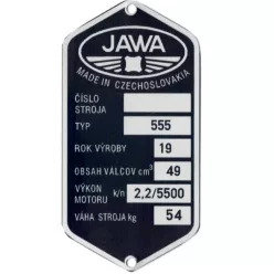 Adattábla, JAWA 50 TYPE 555 PL