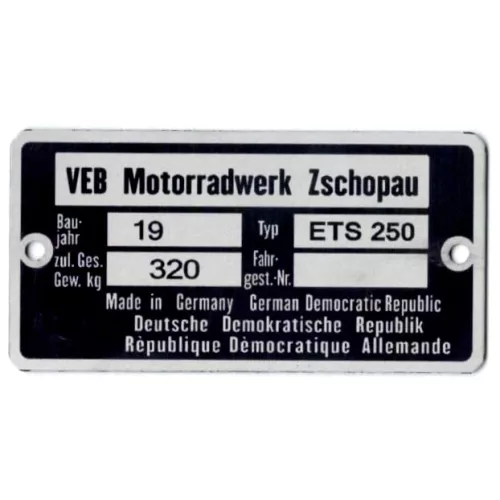 Adattábla, MZ ETS 250 PL