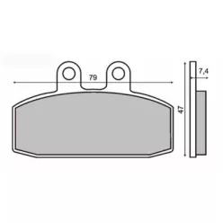 Fékbetétek, RMS S19, első, HONDA, NSR 125 zsugorított