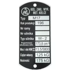 Adattábla, SHL M17 PL