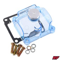   Karburátor úszóház, PHBG, műanya, kék, tiszta, Racing Force