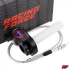 Gázmarkolat + ezüst bowden, RACING FORCE, univerzális, piros