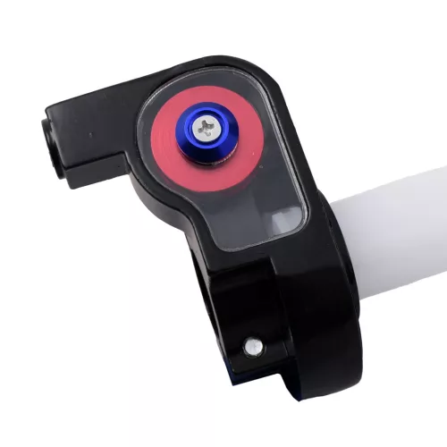 Gázmarkolat + ezüst bowden, RACING FORCE, univerzális, piros