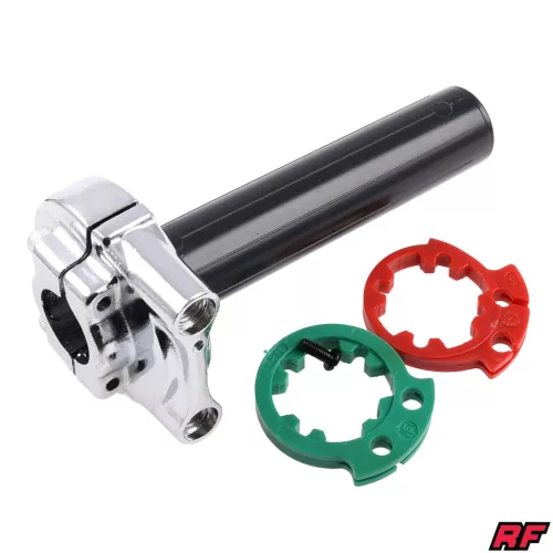 Gázmarkolat, RACING FORCE, univerzális + adapterek, ezüst