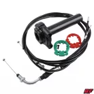 Gázmarkolat + bowden, RACING FORCE, univerzális, fekete