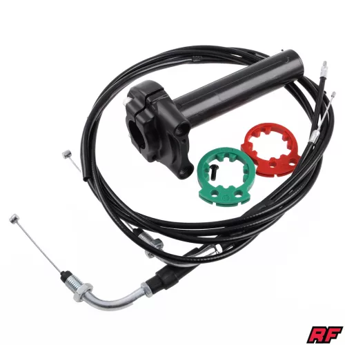 Gázmarkolat + bowden, RACING FORCE, univerzális, fekete