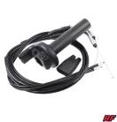 Gázmarkolat + fekete bowden, RACING FORCE, univerzális, két bowdenes, fekete
