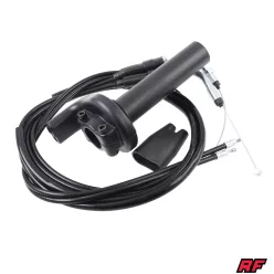   Gázmarkolat + fekete bowden, RACING FORCE, univerzális, két bowdenes, fekete