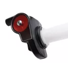 Gázmarkolat + ezüst bowden, RACING FORCE, univerzális, V2, piros
