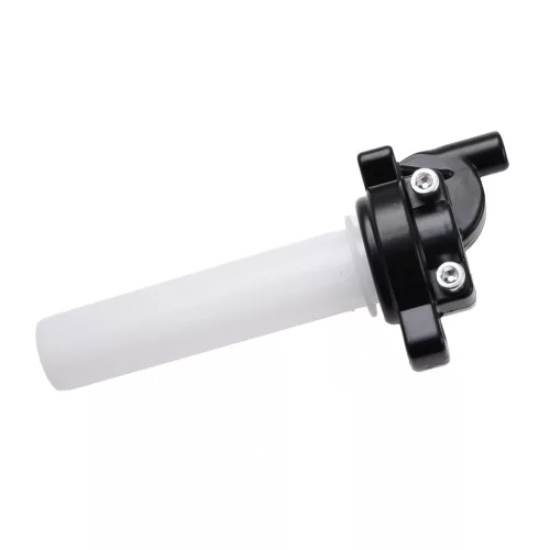 Gázmarkolat + ezüst bowden, RACING FORCE, univerzális, V2, piros