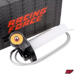   Gázmarkolat + ezüst bowden, RACING FORCE, univerzális, V2, arany