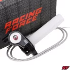 Gázmarkolat + ezüst bowden, RACING FORCE, univerzális, V2, ezüst
