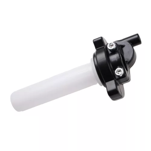Gázmarkolat + ezüst bowden, RACING FORCE, univerzális, V2, ezüst