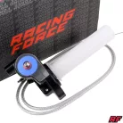 Gázmarkolat + ezüst bowden, RACING FORCE, univerzális, V2, kék