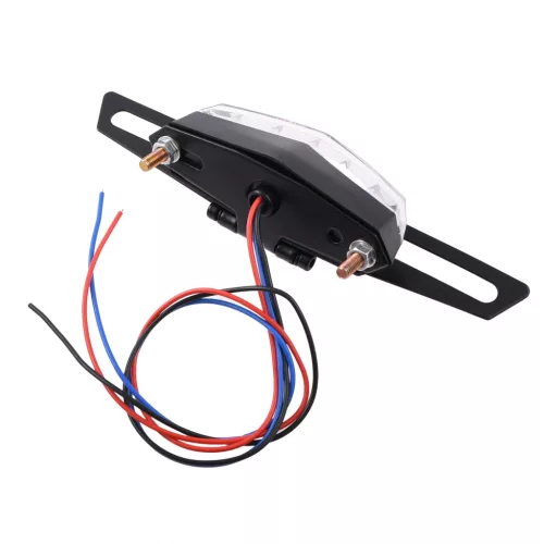 Hátsó lámpa, univerzális, LED, fehér, rendszámtábla tartóval RACING FORCE