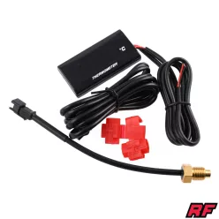 Hőmérő, LCD, 12V, RACING FORCE, piros
