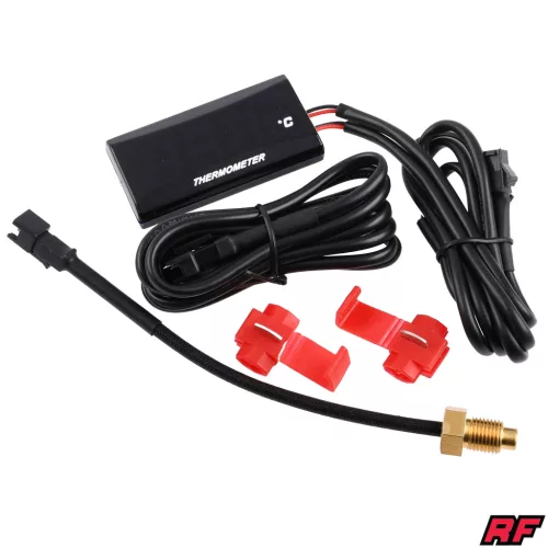 Hőmérő, LCD, 12V, RACING FORCE, kék