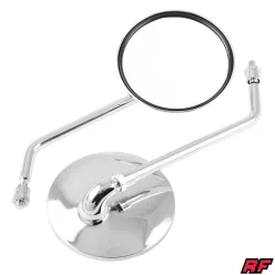   Tükör, kerek, RACING FORCE CLASSIC, króm, M8 / M10 készlet