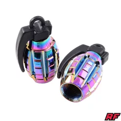   Szelepfedél anya, RACING FORCE, GRENADE V2, szivárvány, 2db