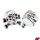 Szelepfedél anya, RACING FORCE SKULL V1, ezüst, 2db