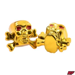 Szelepfedél anya, RACING FORCE SKULL V1, arany, 2db