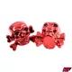Szelepfedél anya, RACING FORCE SKULL V1, piros, 2db