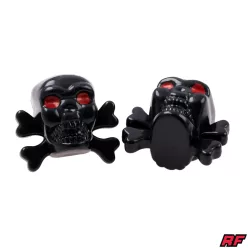 Szelepfedél anya, RACING FORCE SKULL V1, fekete, 2db