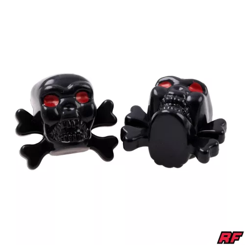 Szelepfedél anya, RACING FORCE SKULL V1, fekete, 2db