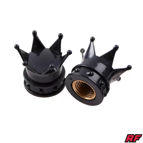 Szelepfedél, fekete, 2db, korona, RACING FORCE