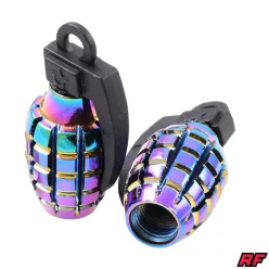   Szelepfedél anya, RACING FORCE, GRENADE V1, szivárvány, 2db