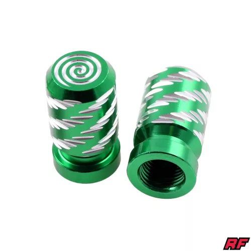 Szelepfedél anya, RACING FORCE SPIRAL, zöld, 2db