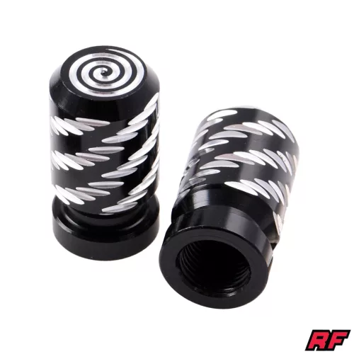 Szelepfedél anya, RACING FORCE SPIRAL, fekete, 2db