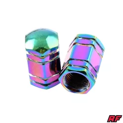   Szelepfedél anya, RACING FORCE, HEXAGON V1, szivárvány, 2db