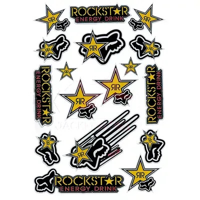 Matrica szett, Rockstar Energy Drink, 18X26cm, közepes